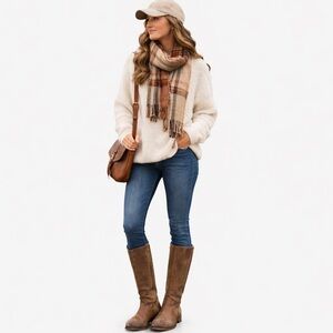 Bronx tall leather brown riding boots 5.5 flat knee high casual chic everyday